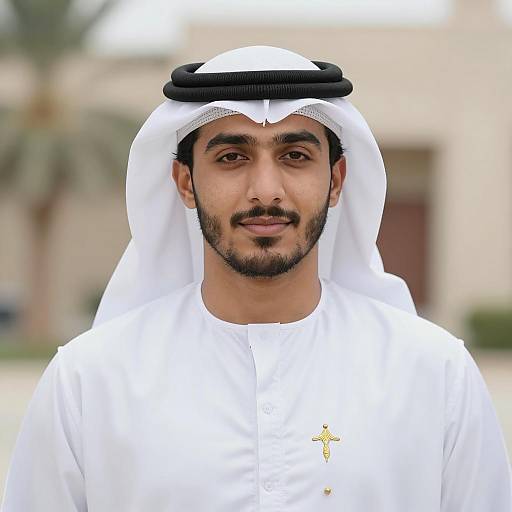 Confident Young Man in Traditional Arab Attire