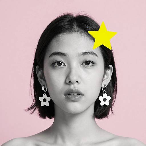 Surreal Monochrome Portrait with Spot Color