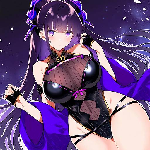 Illustration of Murasaki shikibu (swimsuit rider) (first ascension) (fate), fate/grand order in the style of Marumikan