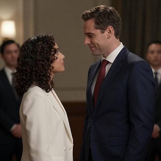 Dimly Lit Couple in Warm Room