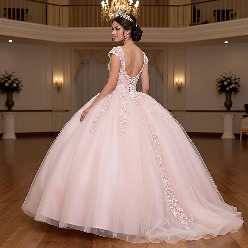 Elegant Backless Pink Quinceañera Dress