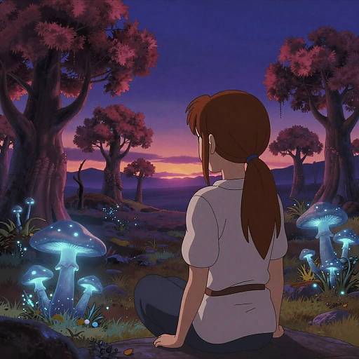 Bianca in Alien Fungal Nightscape