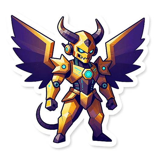 Futuristic Mechashot Devil Sticker