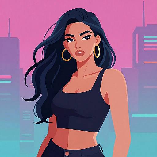 Confident Woman Digital Illustration