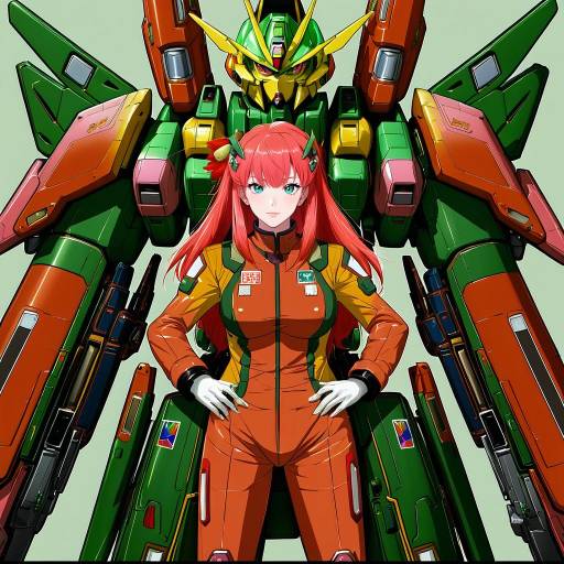 Illustration of Aida rayhunton, gundam in the style of Satou shouji
