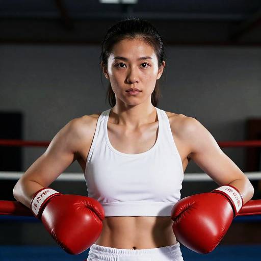 Asian Female Boxer in the Ring