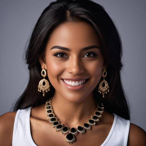 Portrait of a Smiling Dark-Skinned Girl