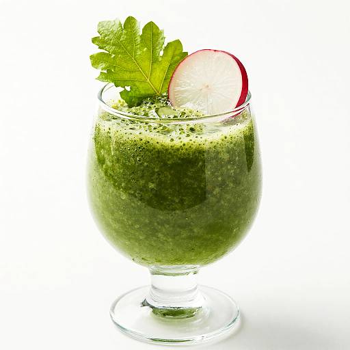 Vibrant Green Smoothie with Garnish