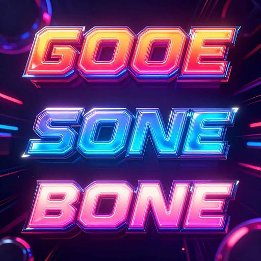 Neon-lit, 3D text 