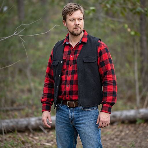Classic Lumberjack in Forest Setting