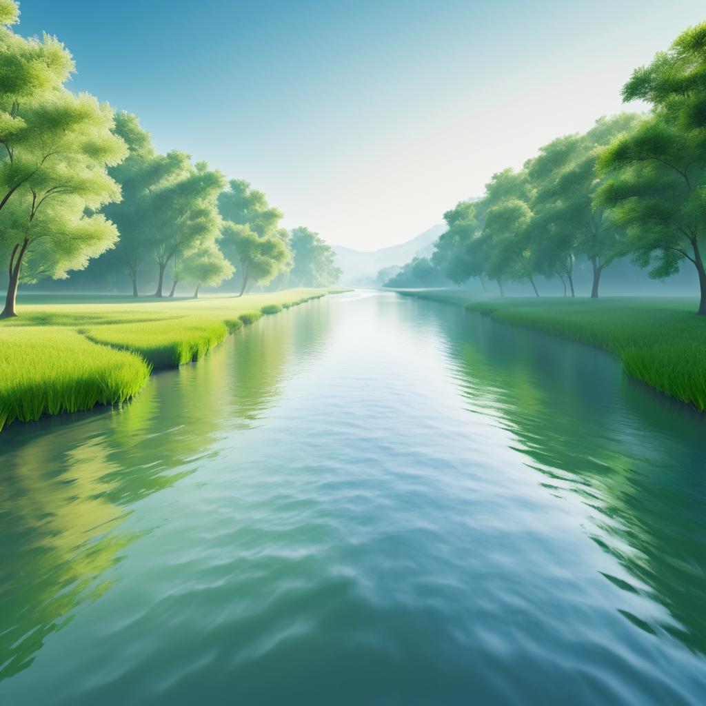 Tranquil River with Opposite Landscapes