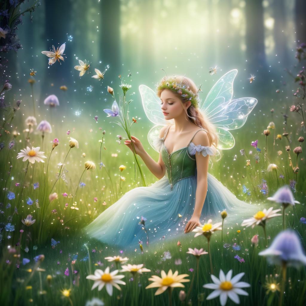 Enchanting Fairy in a Meadow Scene