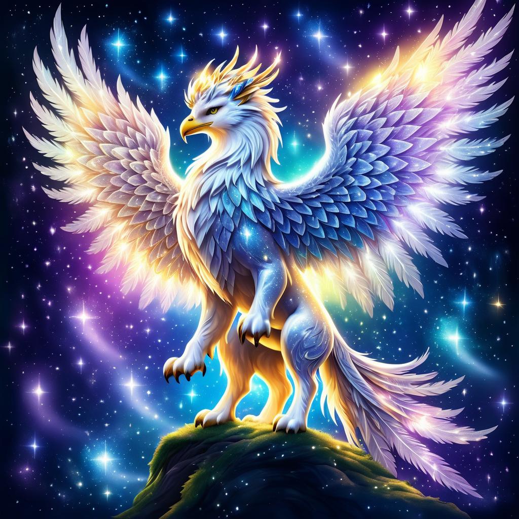 Shimmering Light Fantasy Griffin Artwork