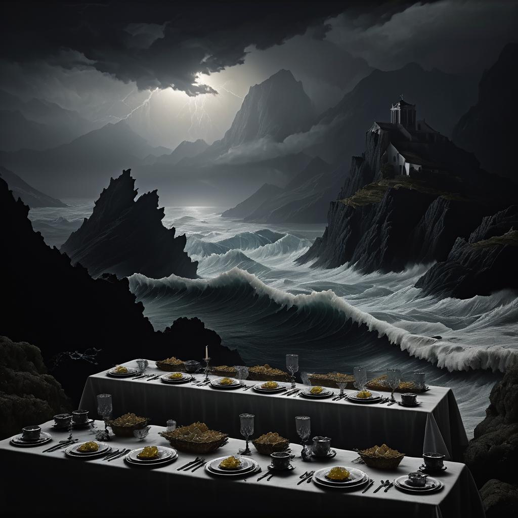 Dramatic Last Supper in Dark Romanticism