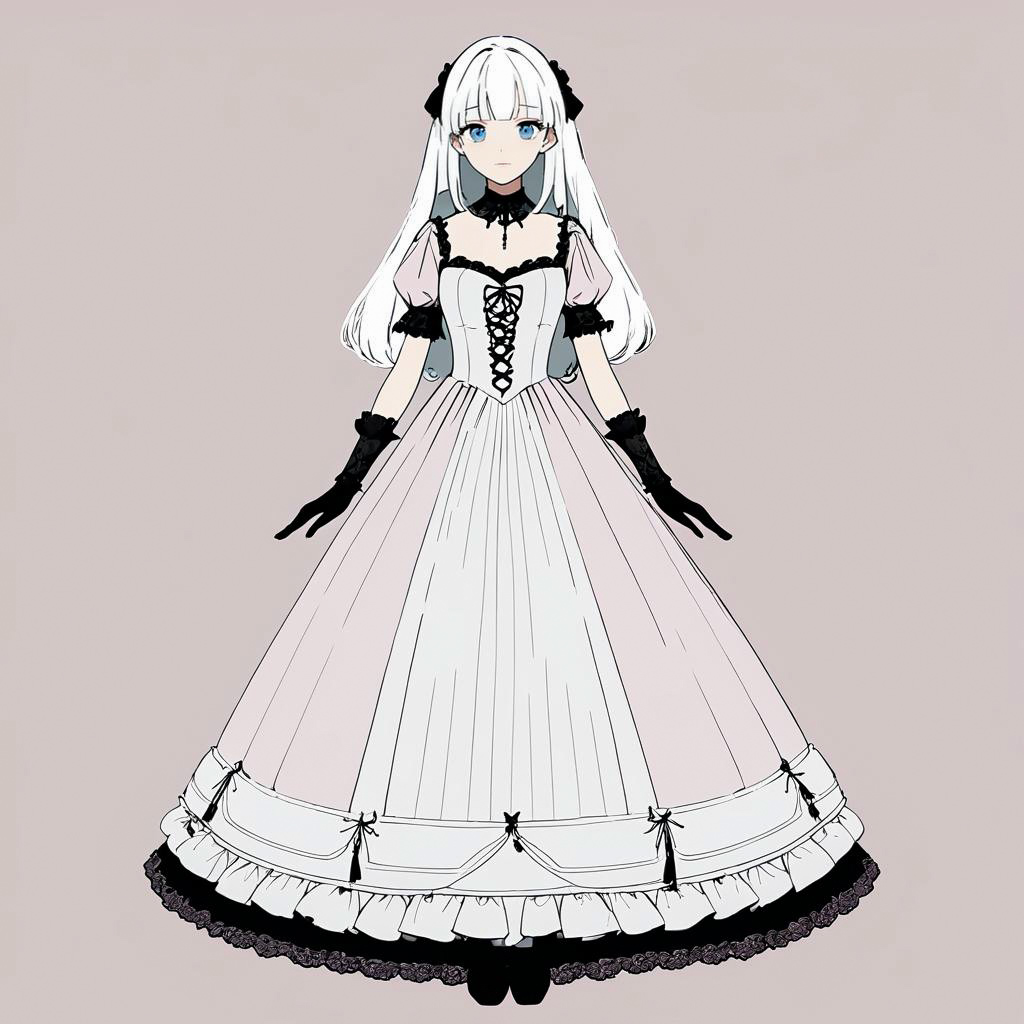 Elegant Shy Princess in Gothic Lolita Style