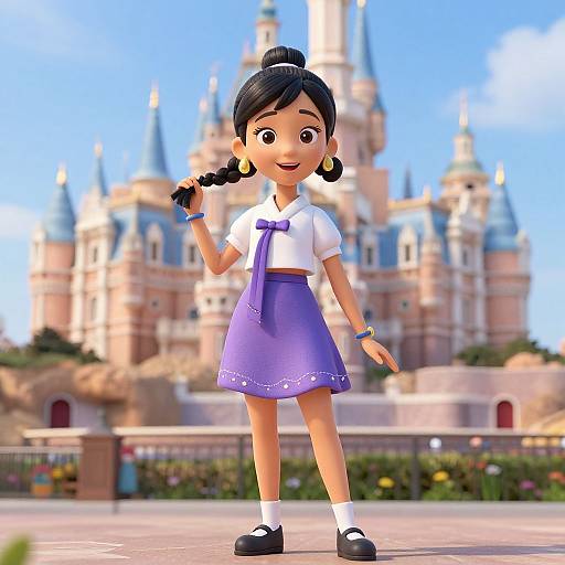 Disney Character in Traditional Korean Attire