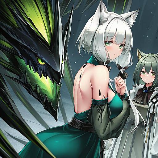 Illustration of Mon3tr (arknights), arknights in the style of Osisio