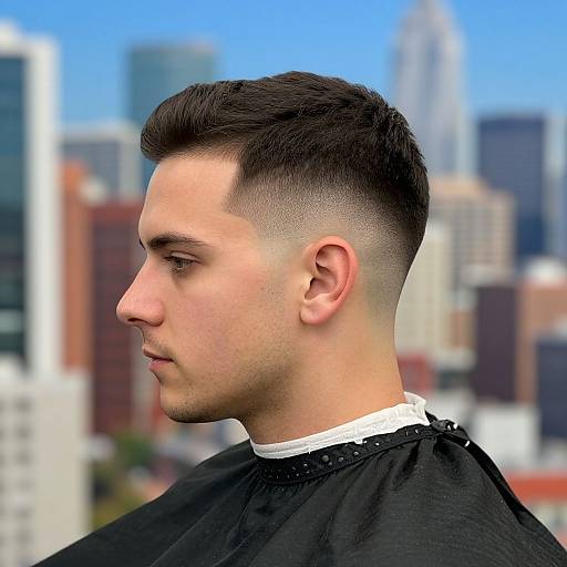 Precision Taper Fade with Cityscape