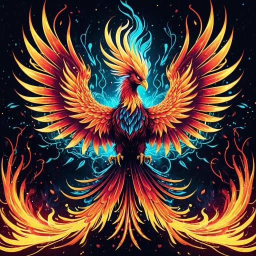 Neon Phoenix: A Fusion of Flames