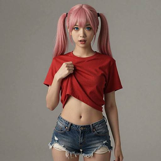 Epic Realistic Girl with Pink Twintails