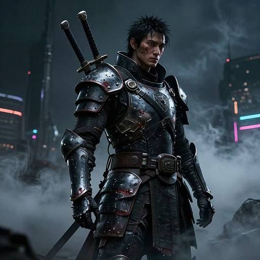 Battle-Hardened Futuristic Ronin Warrior