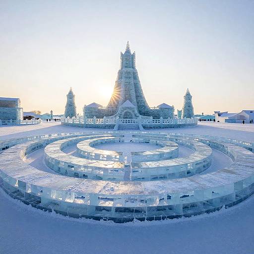 Frozen Ice Labyrinth at Dawn
