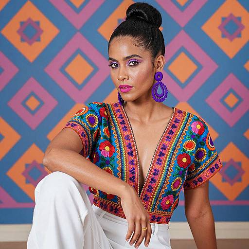 Vibrant Portrait of Stylish Woman