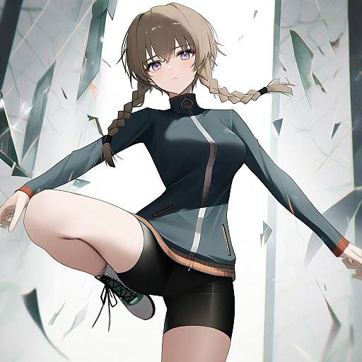 Illustration of Amane suzuha, steins;gate in the style of Thomas 8000