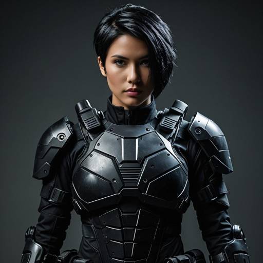 Woman in Tactical Black Combat Suit