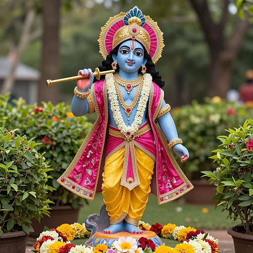 Radha Krishna and Rama Garden Statues