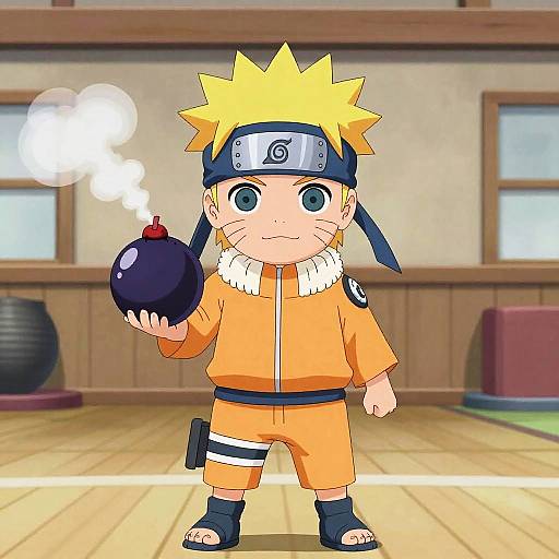 Nimble Child Ninja Cartoon Scene