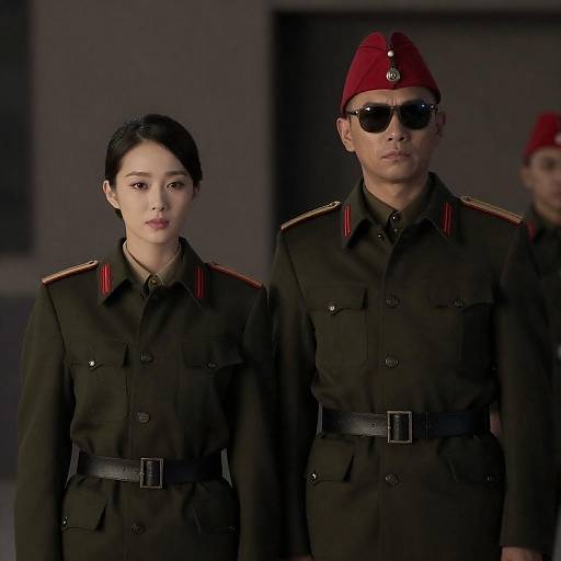 Shadowed Officers: Stoic Military Portrait