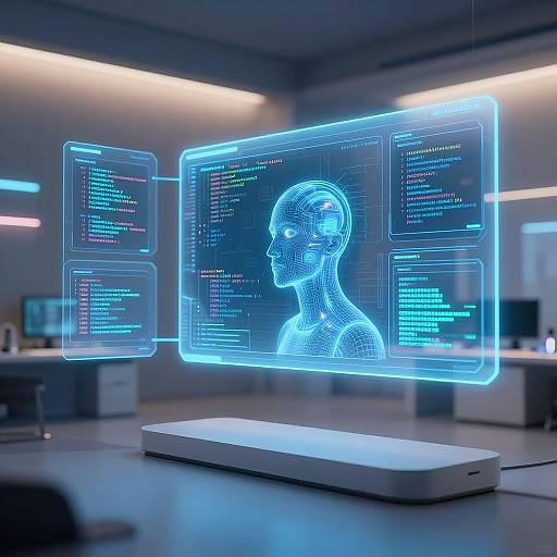 Sleek AI Interface with Holograms