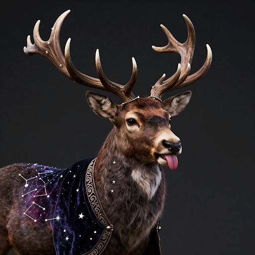 Celestial Stag with Star Antler Circlet