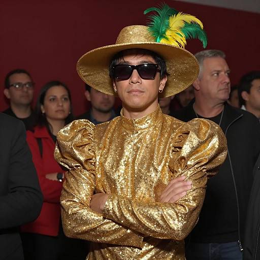 Glamorous Individual in Crowded Venue