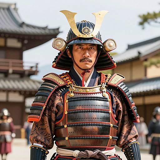 Japanese Samurai in Traditional Armor