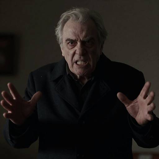 Dramatic Portrait of an Angry Elderly Man