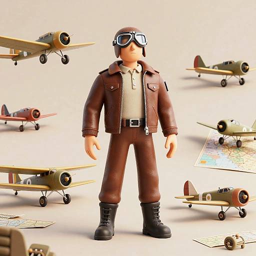 Vintage Aviator 3D Render
