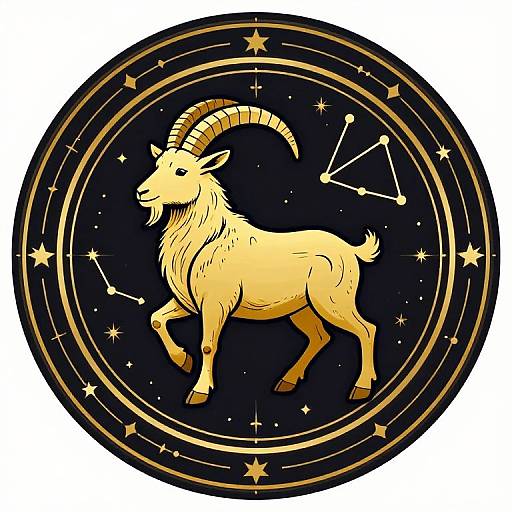 Golden Capricorn Zodiac Constellation