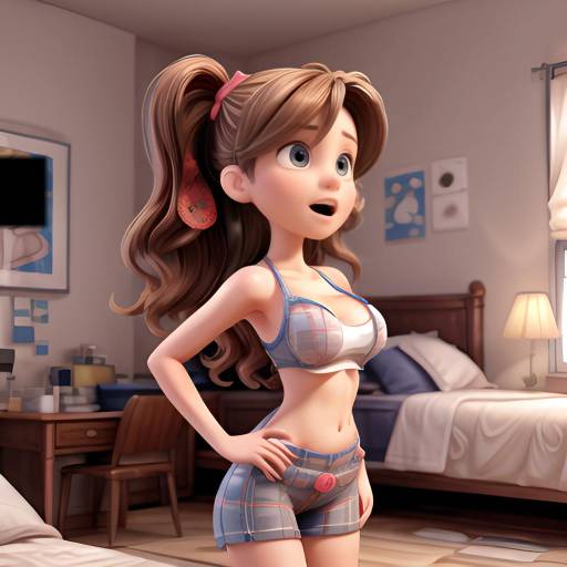 Stylish Girl in Bedroom Setting