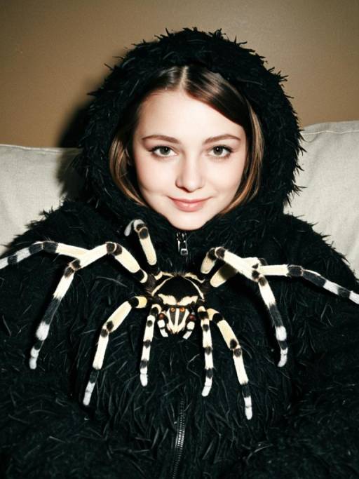 Girl in Cozy Tarantula Costume