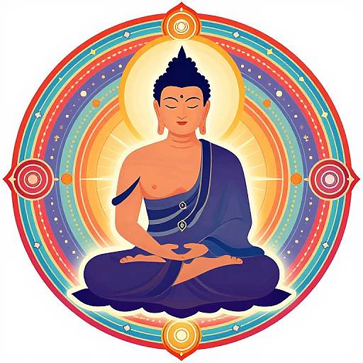 Vibrant Buddha Mandala Vector Art