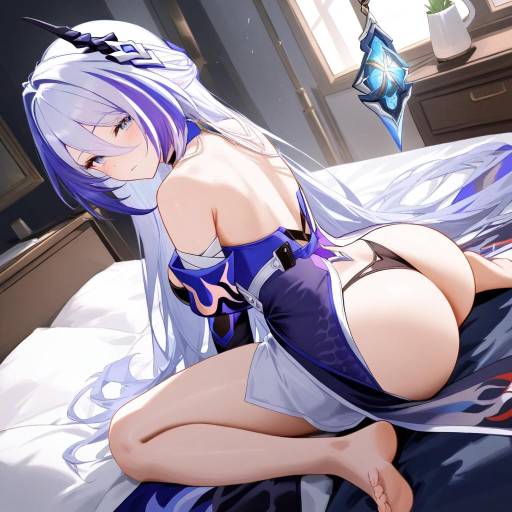 Anime Girl Posing on Bed