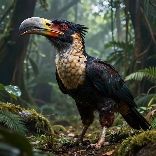 Fierce Prehistoric Bird in Jungle