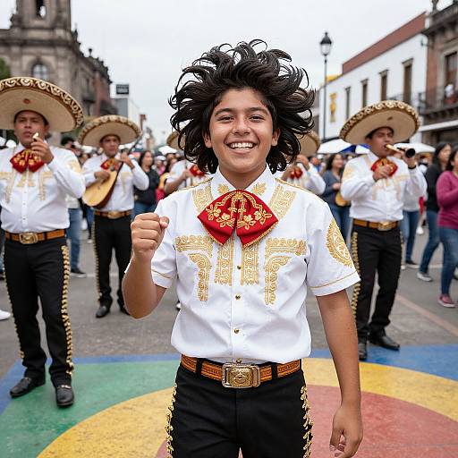 Vibrant Teen in Festive Mexican Attire
