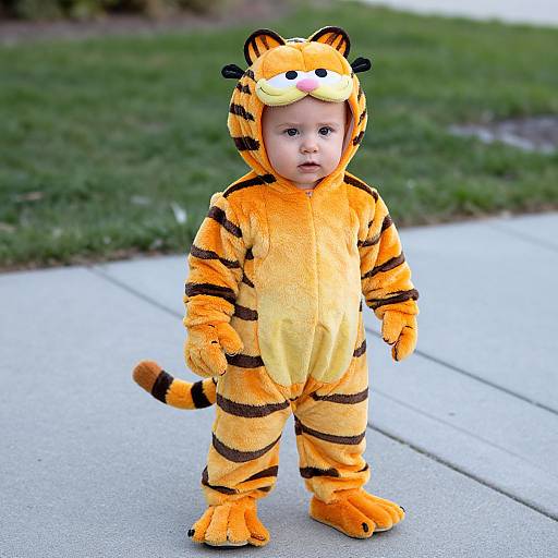 Toddler in Garfield Tiger Costume