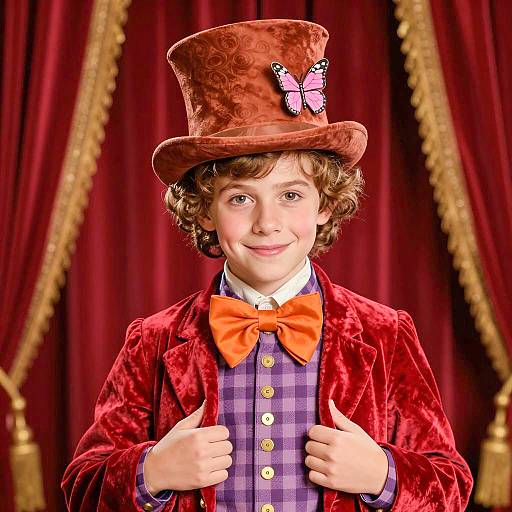 Whimsical Willy Wonka Child Costume Portrait