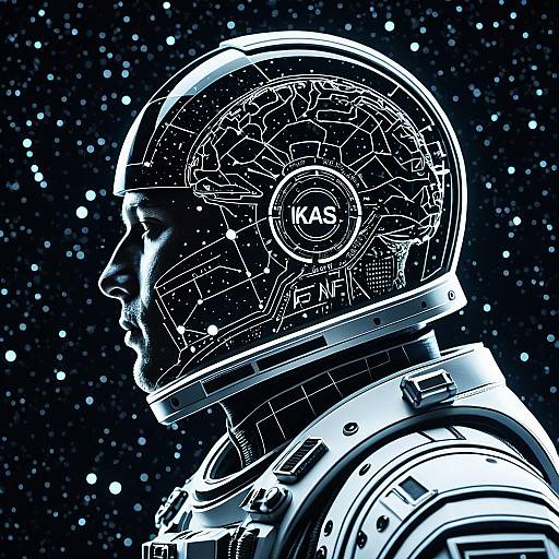 Kas Engraved Futuristic Astronaut NFT Portrait