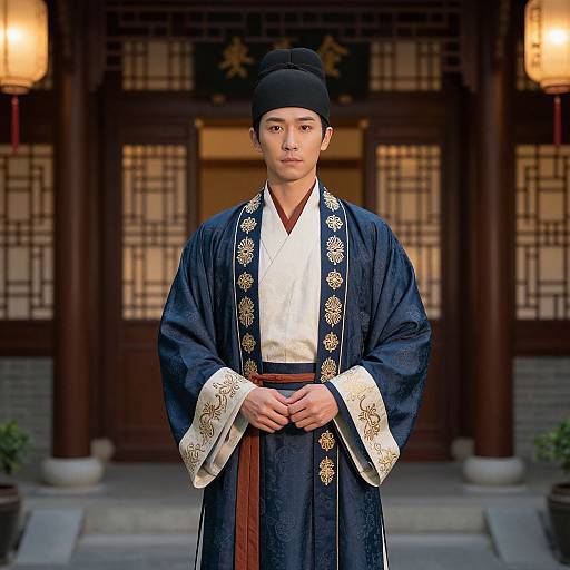 Man in Traditional Mid Autumn Costume