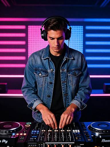 Male DJ Performing in Club